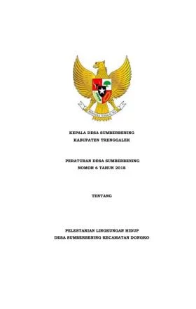 PERDES NOMOR 6 TENTANG PELESTARIAN LINGKUNGAN HIDUP